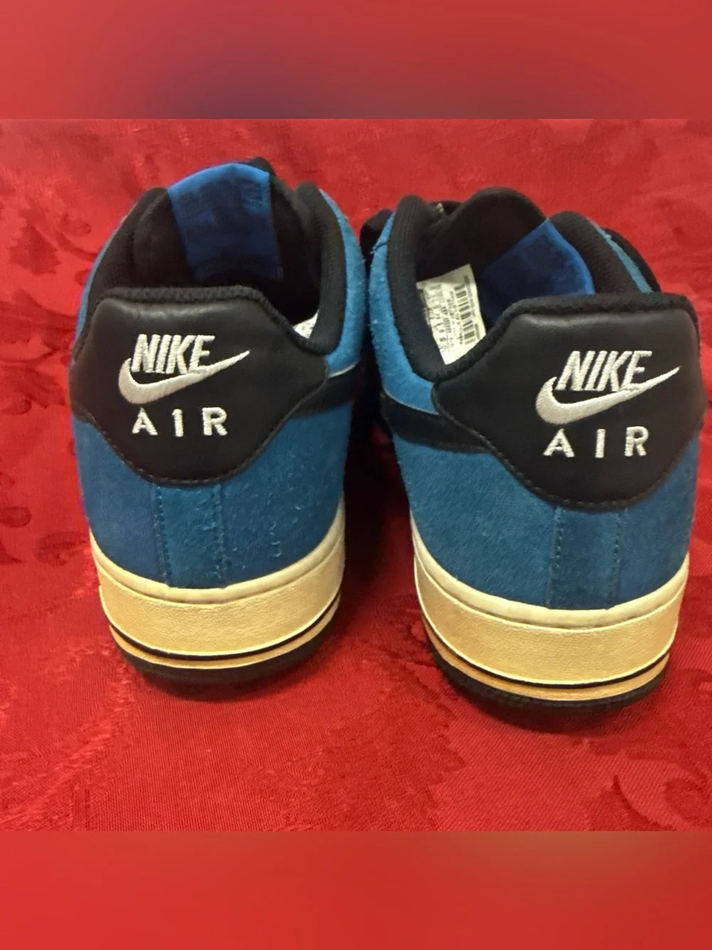 Nike Men's Blue Suede Sneakers with Black Swoosh